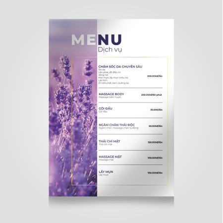 Menu Spa